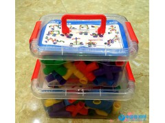 吉樂    幼兒園桌面玩具 盒裝益智拼插車輪管道積木 拼裝塑料水管