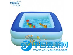 超大加厚家庭游泳池兒童充氣游泳池戲水池180二層釣魚池