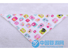 雙層印花純棉嬰兒三角口水巾