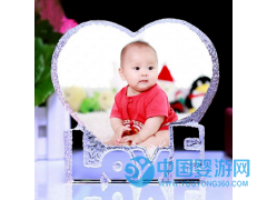 水晶love心形假山嬰兒手腳印水晶紀(jì)念品水晶禮品定制水晶白胚