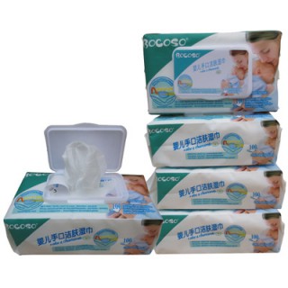5包裝)邦可士BOCOSO嬰兒濕巾100抽帶蓋寶寶手口濕紙巾 防紅屁屁