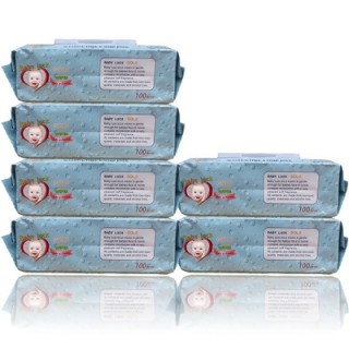 幸運寶寶濕巾100抽帶蓋嬰兒無香濕巾紙100片裝批發(fā)